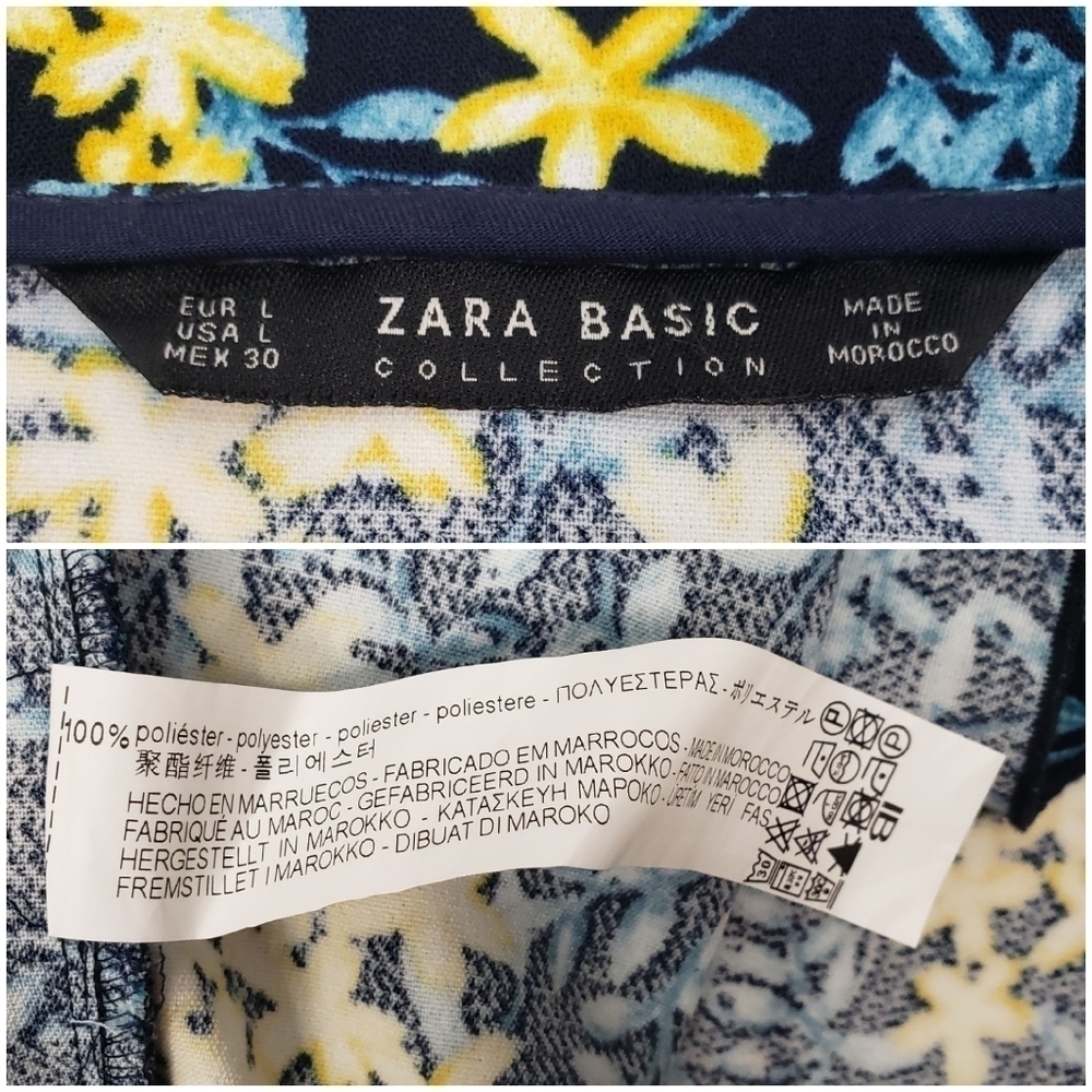 ZARA Basic Floral Tiered Ruffle Crop Top - Picture 9 of 9